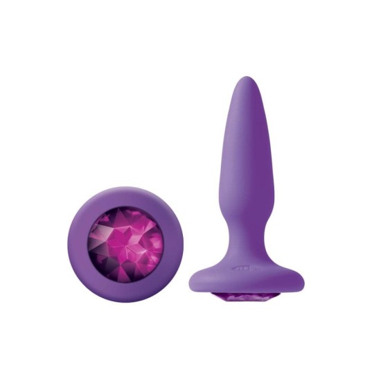 NS Novelties Glams Mini Rainbow Gem Purple Anální kolík s krystalem fialové