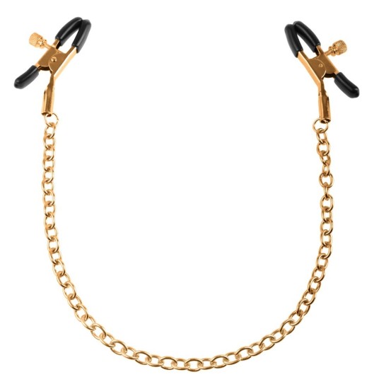 Fetish Fantasy Gold Chain Nipple Clamps zlaté svorky na bradavky s řetízkem