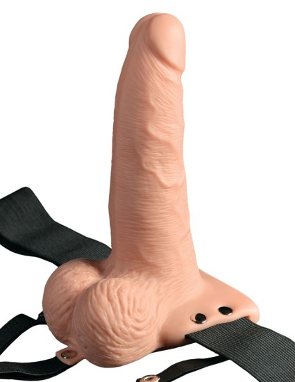 Fetish Fantasy 6" Hollow Rechargeable Strap On with Remote