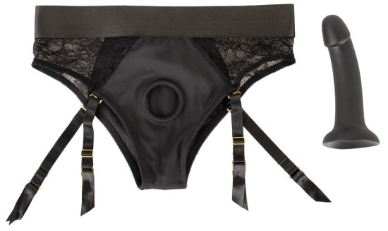 You2Toys Strap On Set Black, kalhotky a připínací penis sada