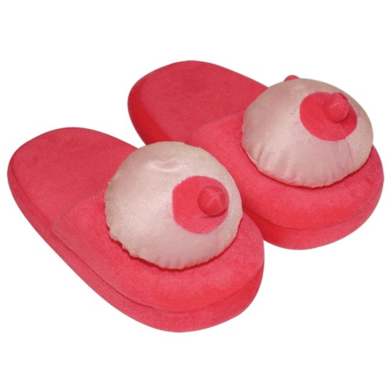 Růžové pantofle s prsy Busen-Puschen