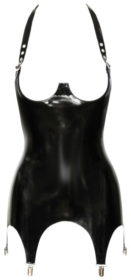 LateX Latex Cami Suspender Black Velikost M
