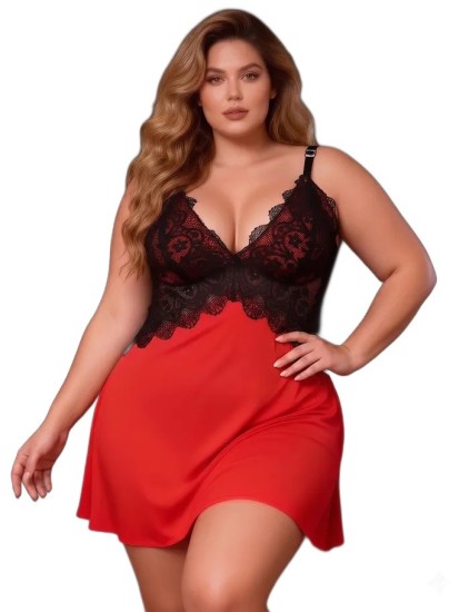 Sexy Elephant krajková košilka Inferna Black-Red, XS-S