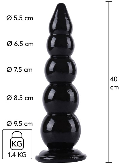 Hidden Desire Extreme Buttplug Balls XXXL 40cm Black
