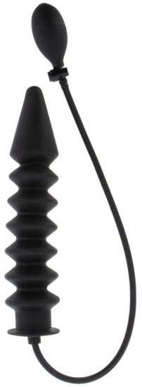 Hidden Desire Extreme Inflatable Ribbed Plug Expert Black