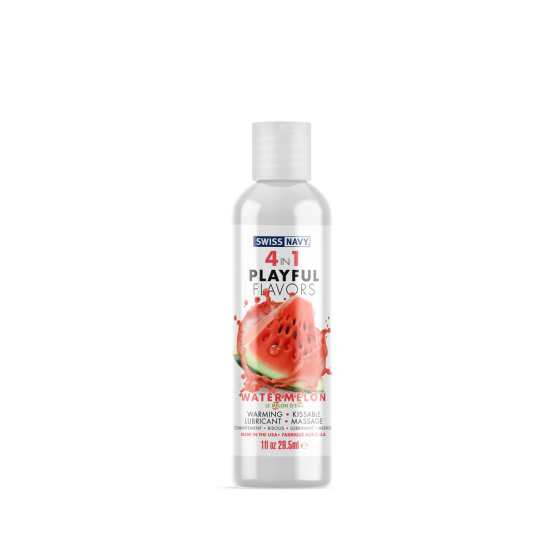 Swiss Navy 4 in 1 Lubricant with Watermelon Flavor - 1 fl oz / 30 ml