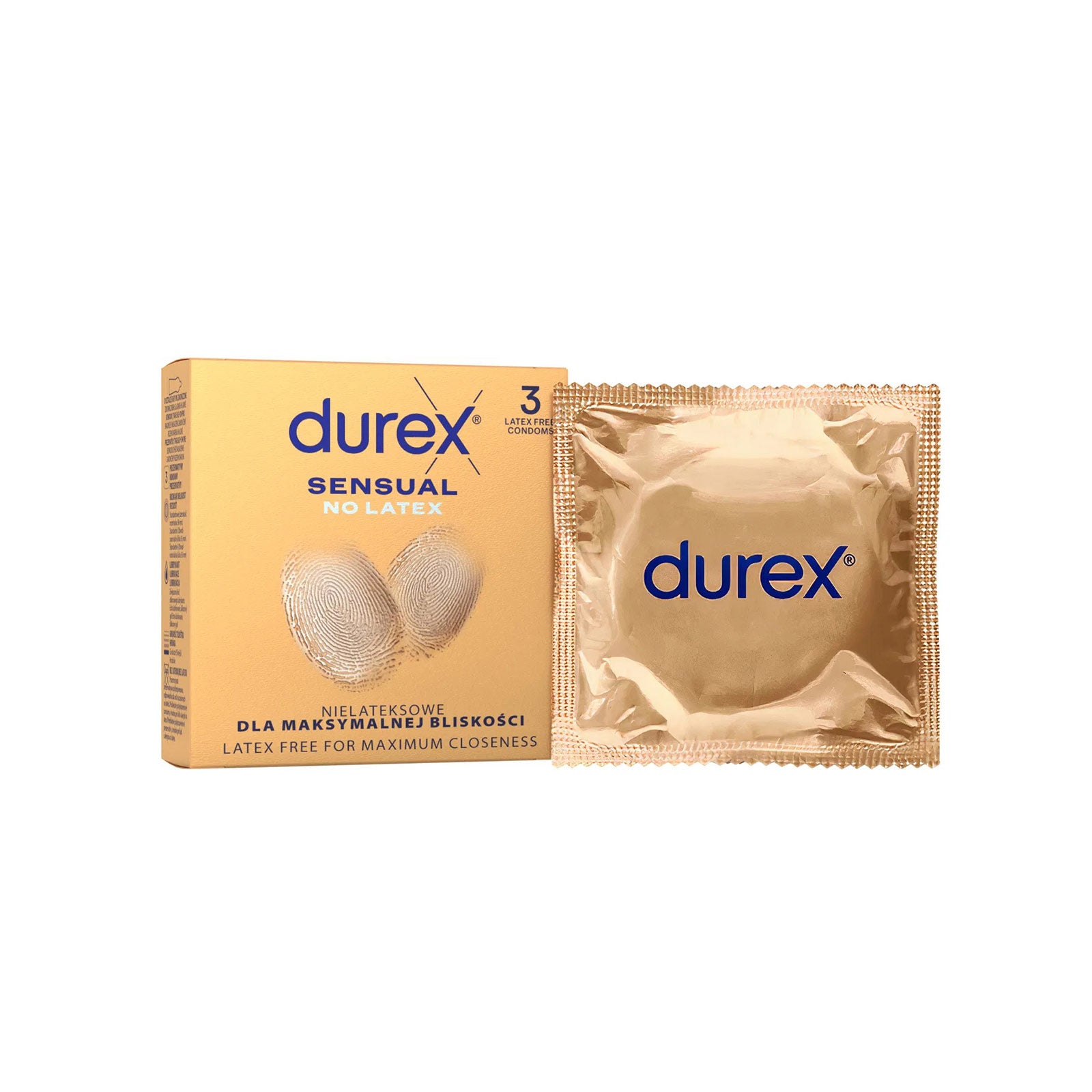 Bezlatexové kondomy - Durex Sensual No Latex 3 ks