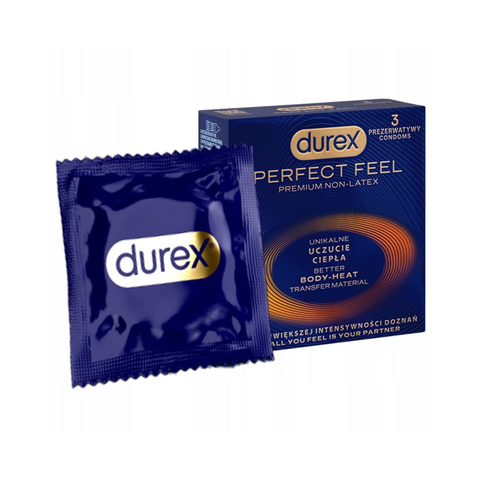 Bezlatexové kondomy - Durex Perfect Feel 3 ks
