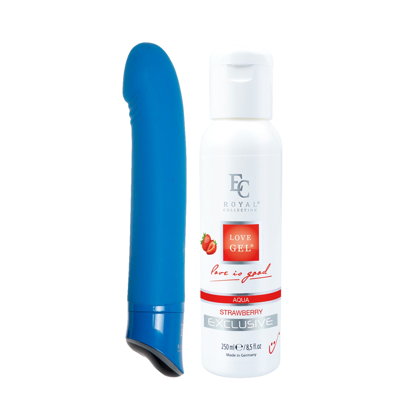 Sada - Vibrátor Pippo a Lubrikant Strawberry 250ml modrá
