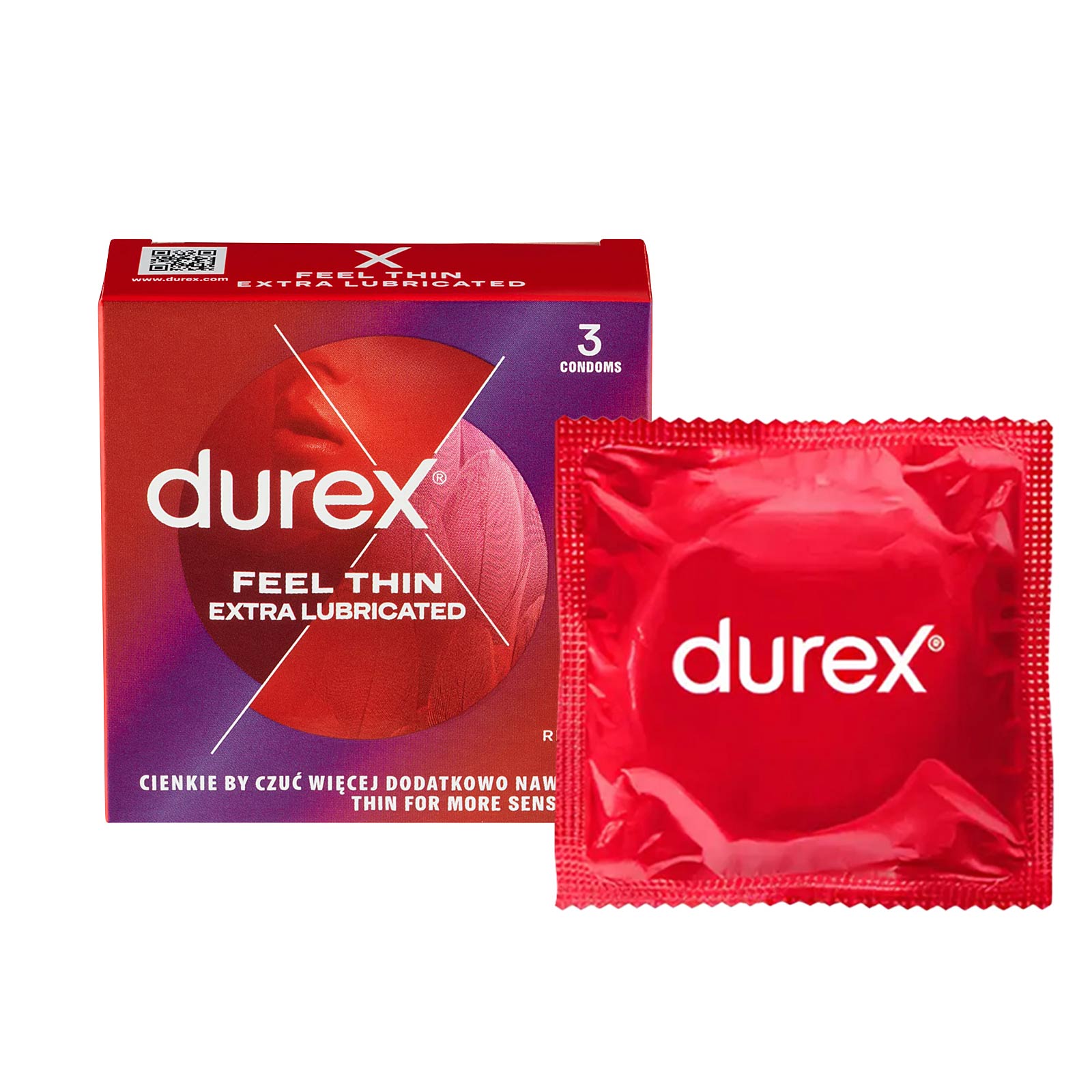 Kondomy - Durex Feel Thin Extra Lubricated 12 ks