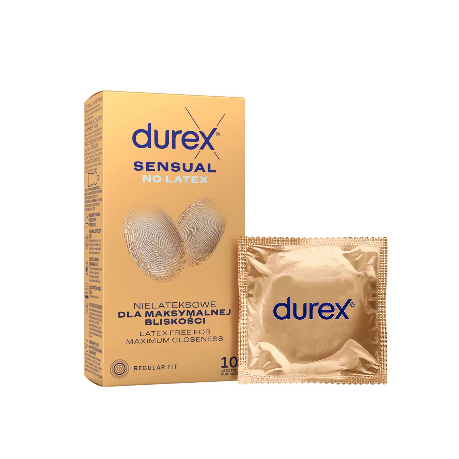 Bezlatexové kondomy - Durex Sensual No Latex 10 ks