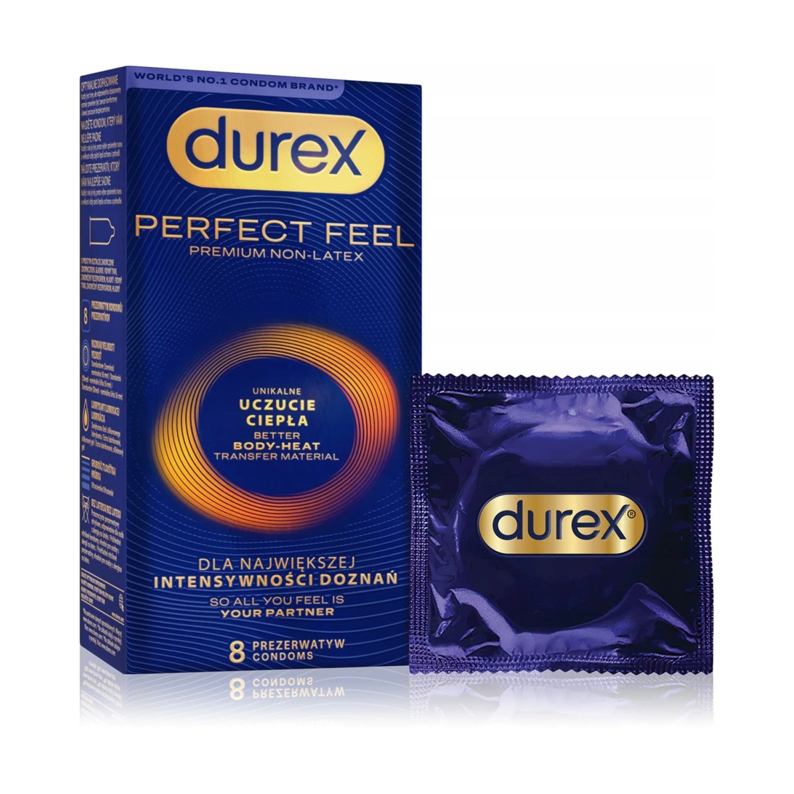 Bezlatexové kondomy - Durex Perfect Feel 8 ks
