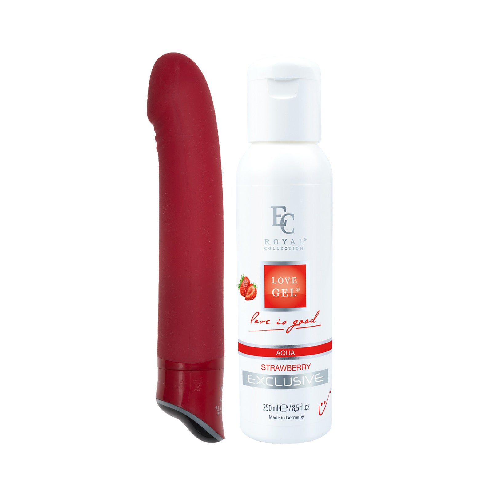 Sada - Vibrátor Pippo a Lubrikant Strawberry 250ml červená