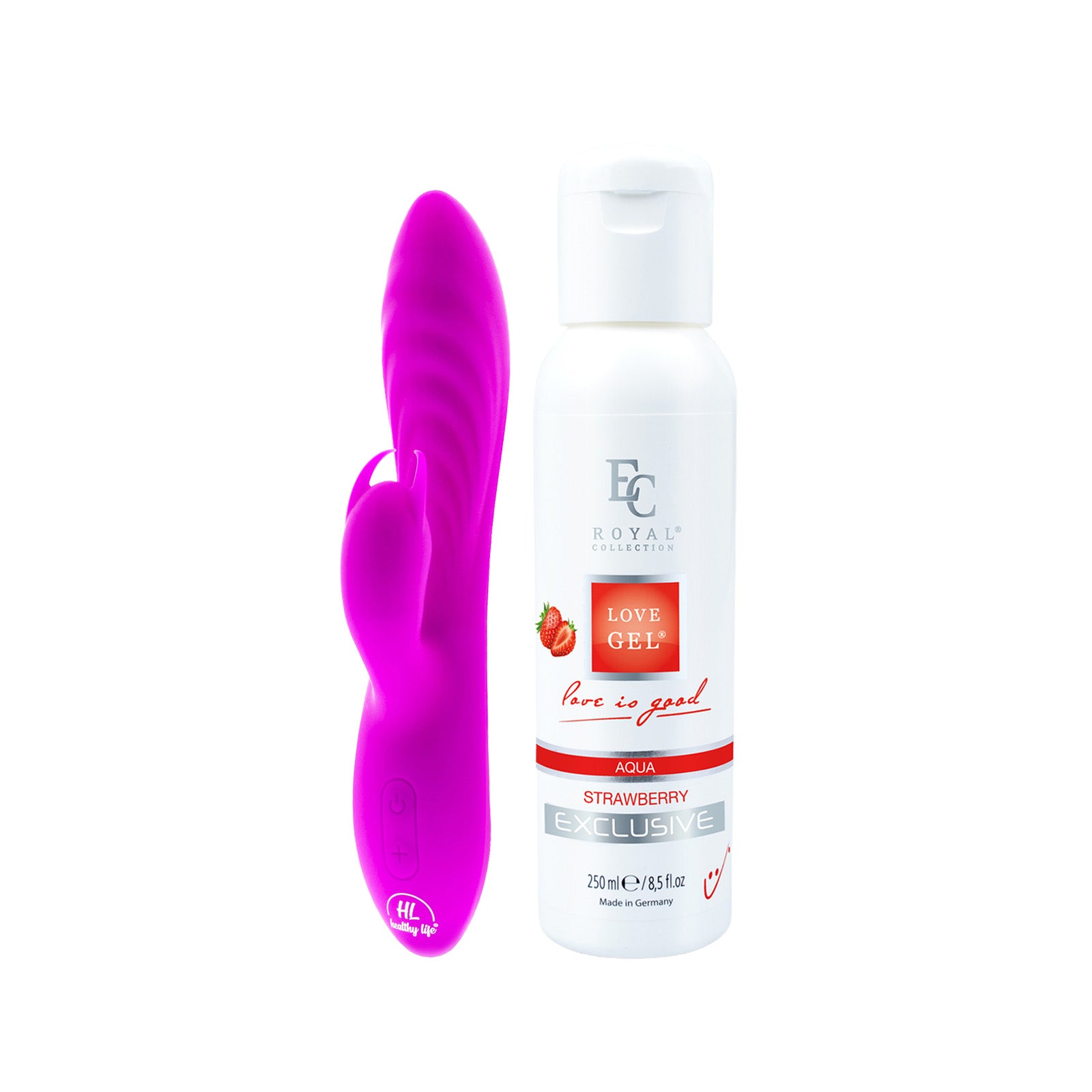 Sada - Vibrátor Diego a Lubrikant Strawberry 250ml fialová