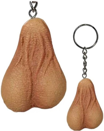 Out Of The Blue Metal Key Chain Testicle