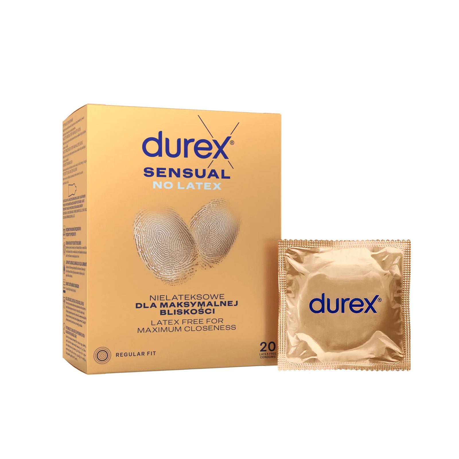 Bezlatexové kondomy - Durex Sensual No Latex 20 ks