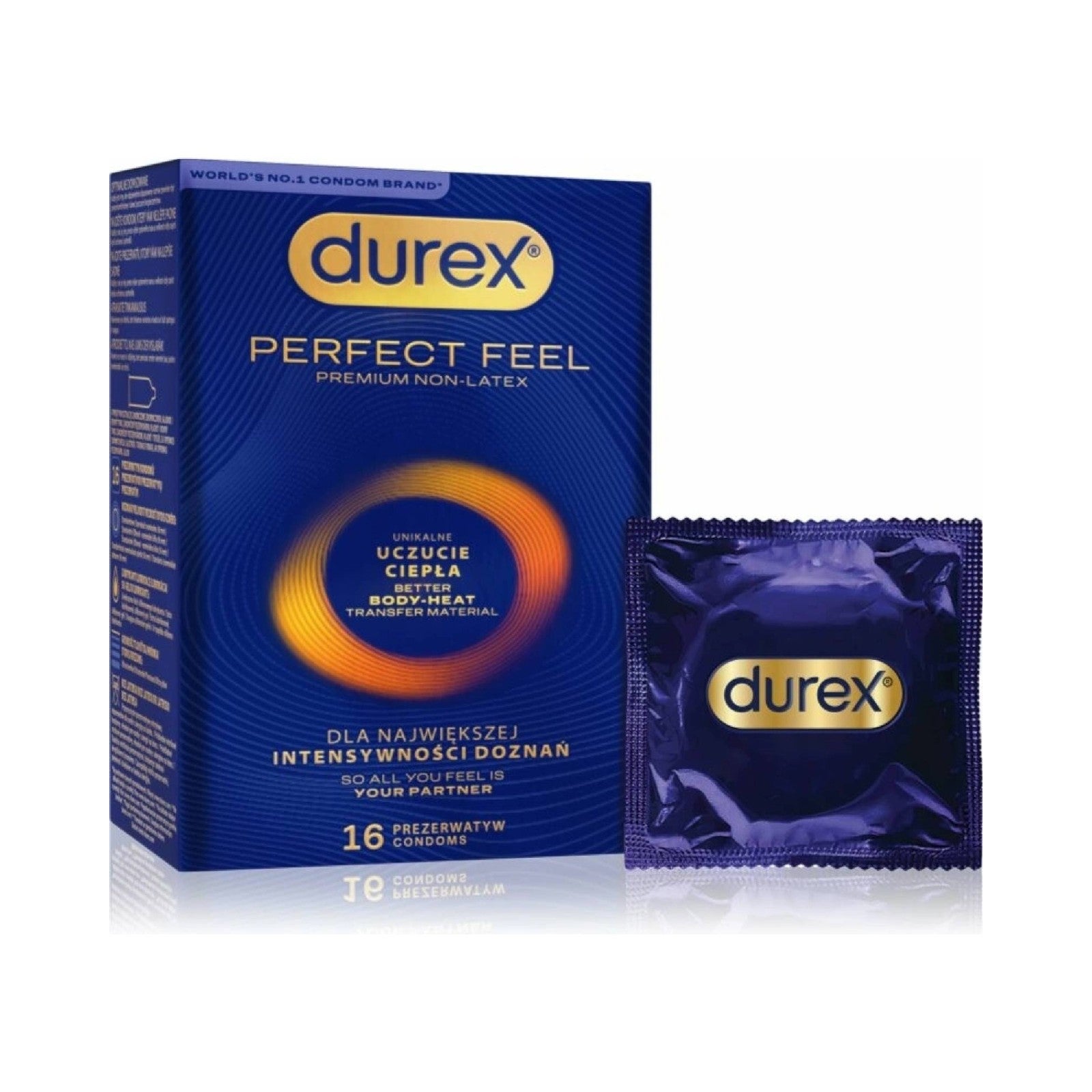 Bezlatexové kondomy - Durex Perfect Feel 16 ks