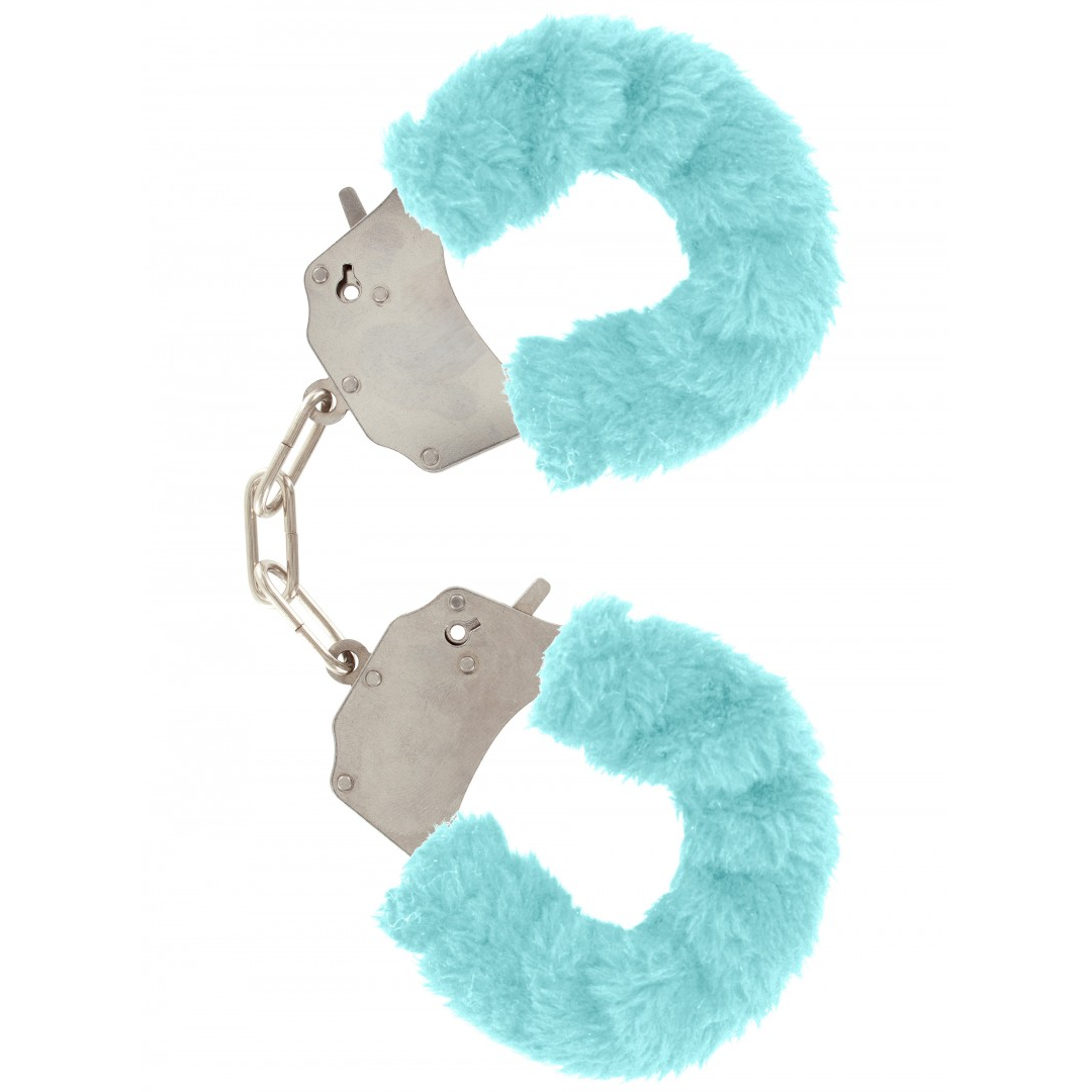 Toyjoy Furry Fun Cuffs plyšová kovová pouta | Modrá