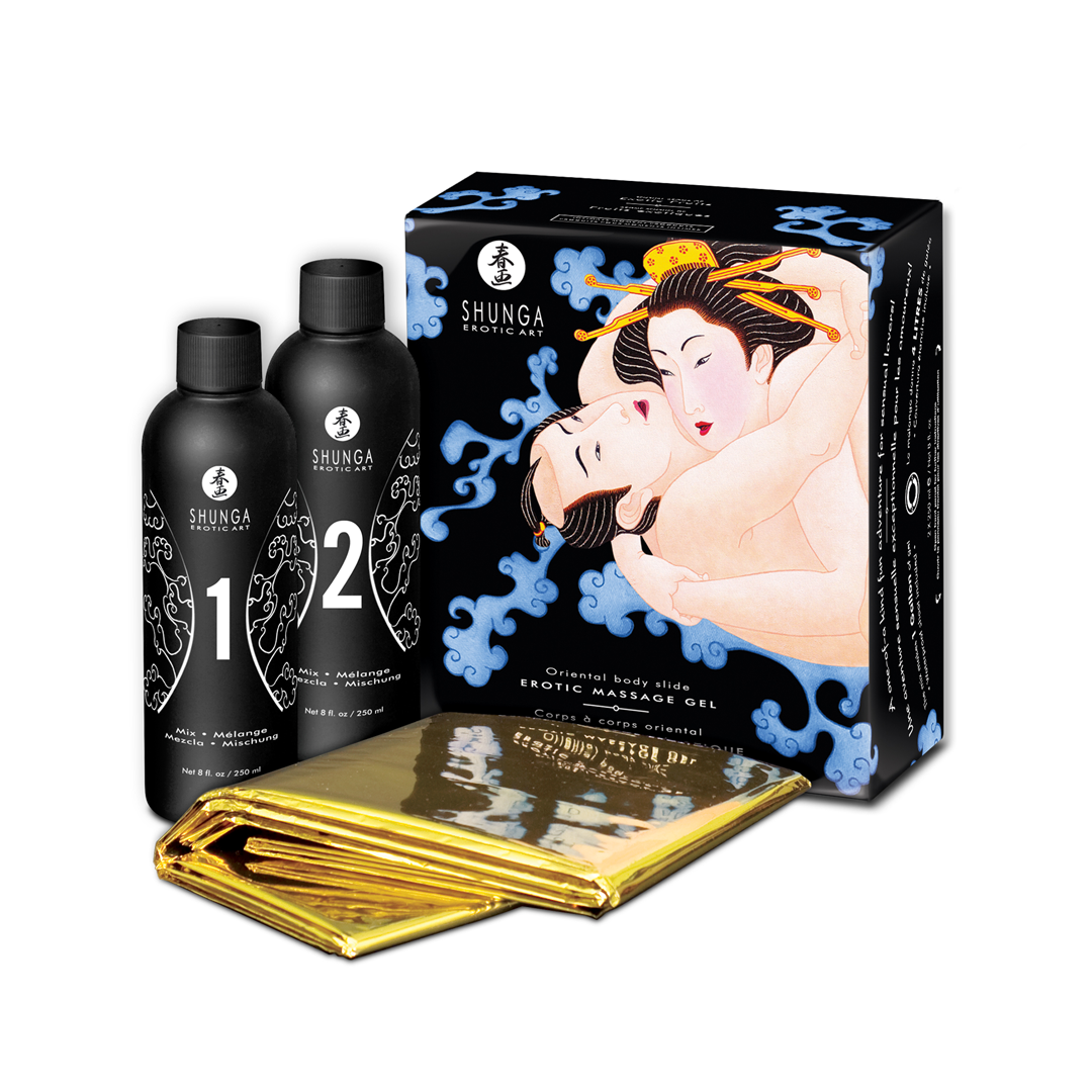 Shunga Body Massage Gel 2 x 250 ml exotické ovoce