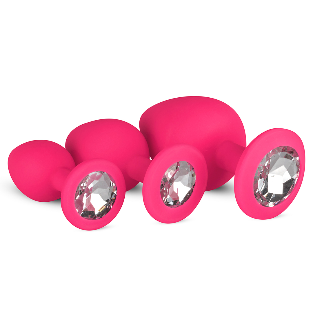 Easytoys Sada análních kolíků s diamantem | Růžová