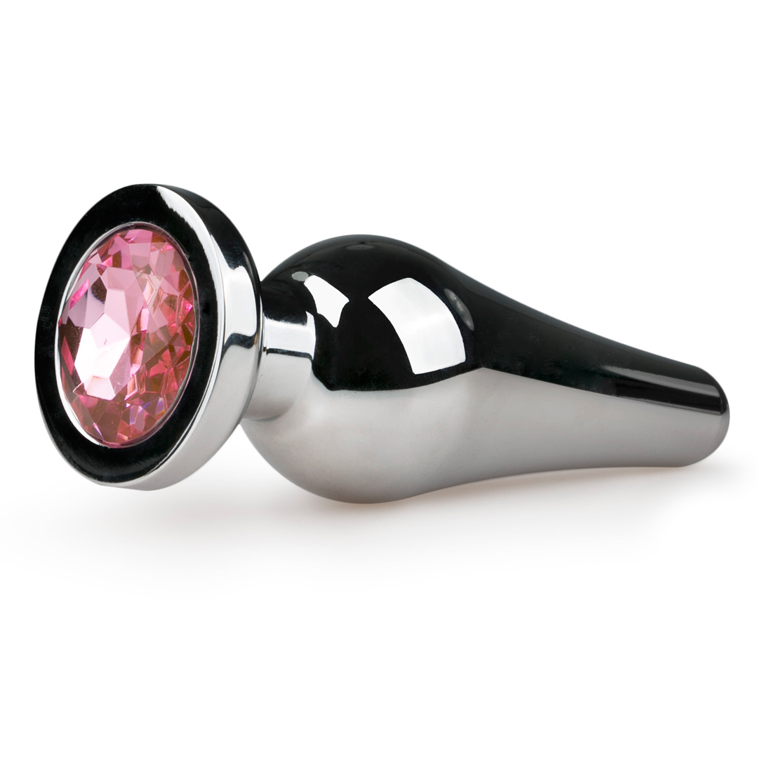 EasyToys Metal Butt Plug No. 11 - Silver/Pink velikost M