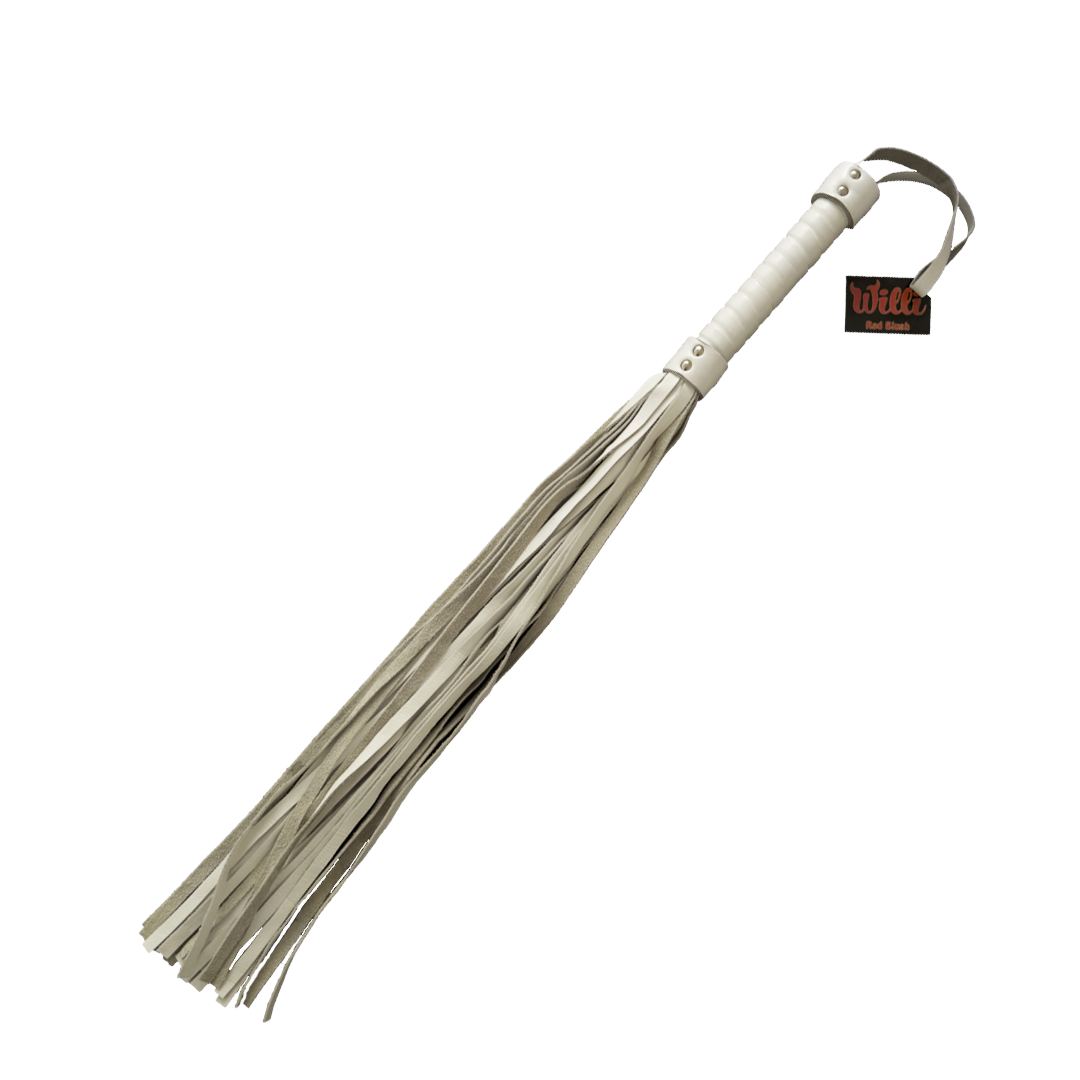 Willi kožená důtka 70cm | bílá