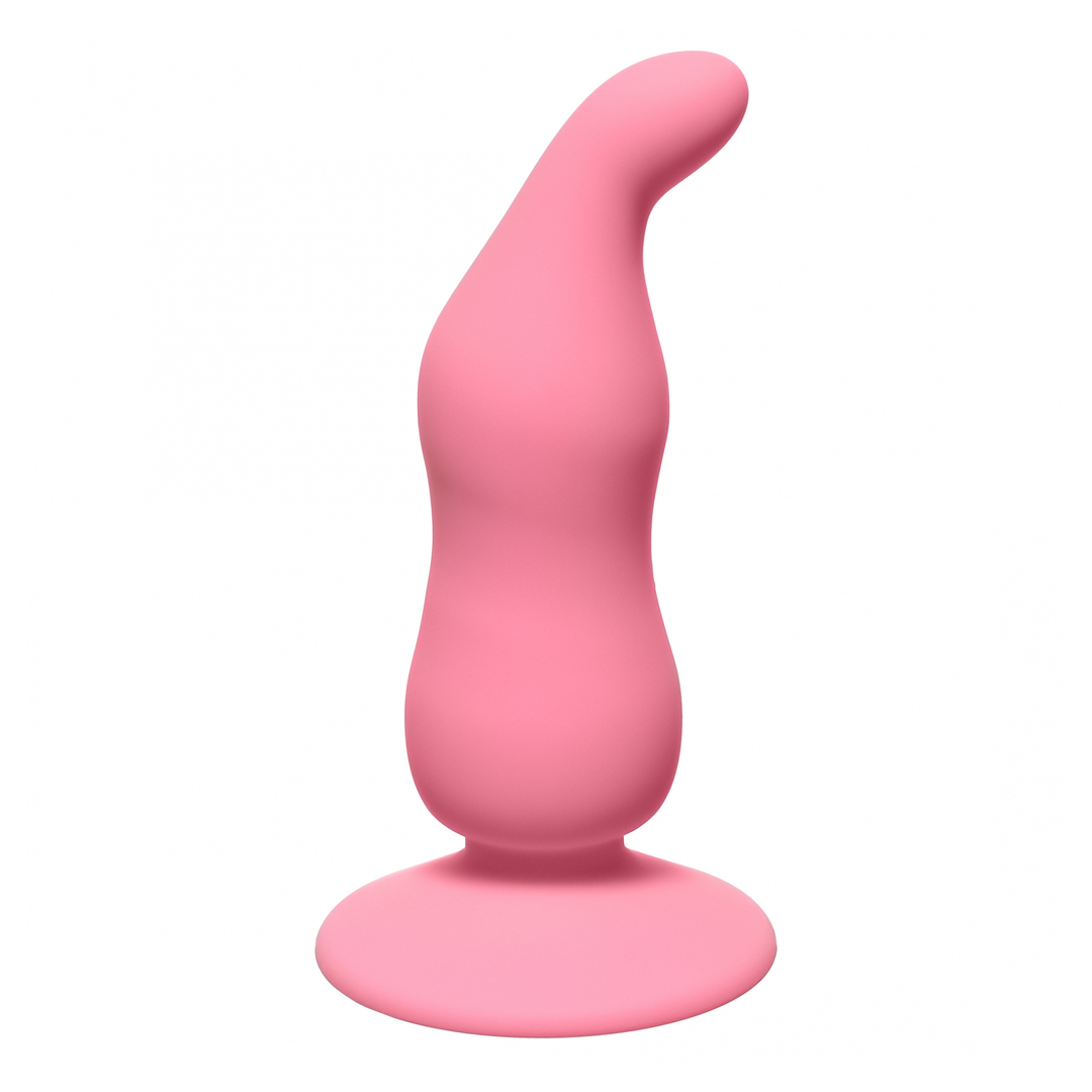 Lola Games Waved silikonový anální kolík s přísavkou | Růžová
