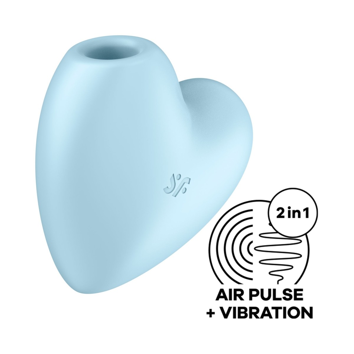 Stimulátor klitorisu Satisfyer Cutie Heart modrý, bezdotykový stimulátor klitorisu s vibracemi