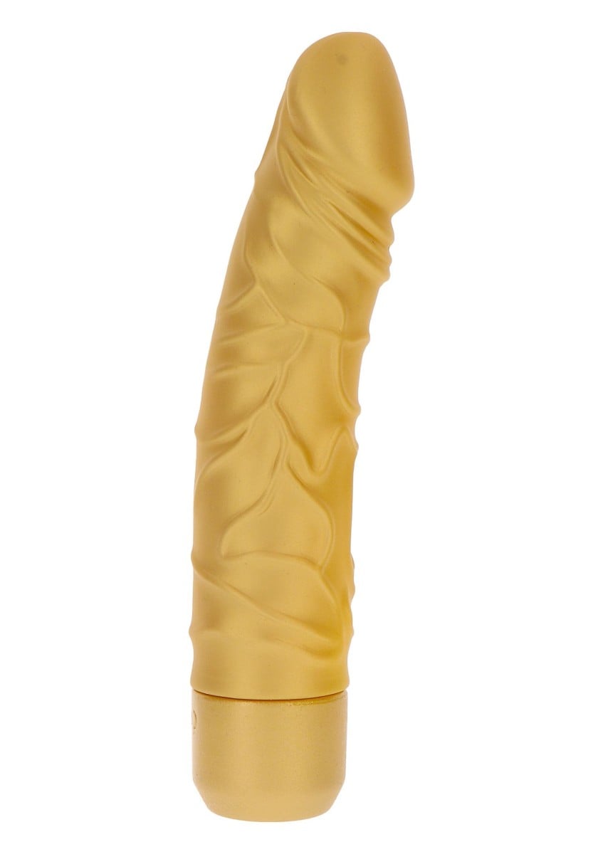 ToyJoy Get Real Gold Dicker Original Silicone Vibrator, vibrátor se 7 vibračními programy