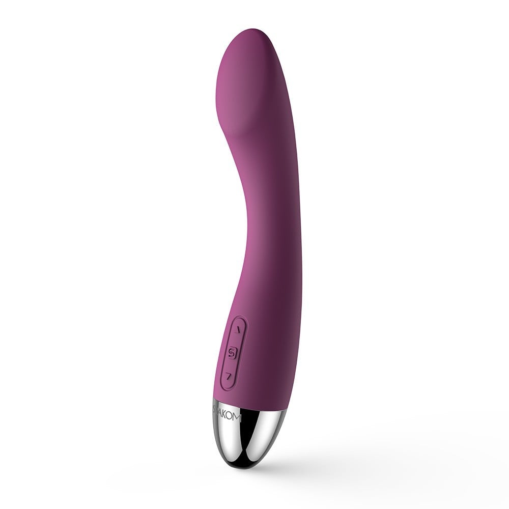 Vibrátor Svakom Amy Violet, silikonový vibrátor na bod G 17 x 3 cm