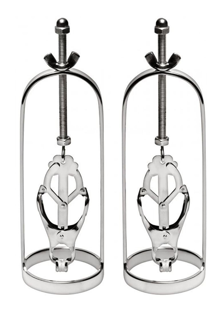 Slave4master Tit Tuggers with Clover Clamps, ocelové svorky s natahovací konstrukcí