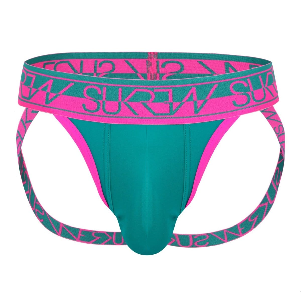 Jocksy Sukrew Green-Pink Jockstrap S, pánské zeleno-růžové jocksy