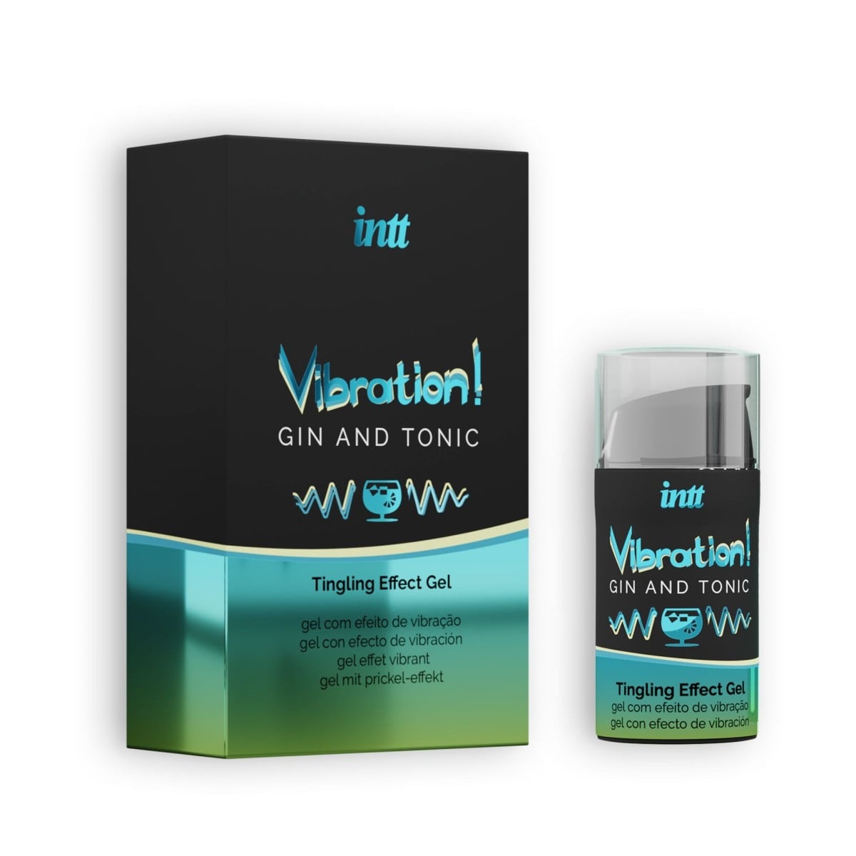 Intt Vibration Gin and Tonic, stimulační gel s vibračním efektem a příchutí gin tonic