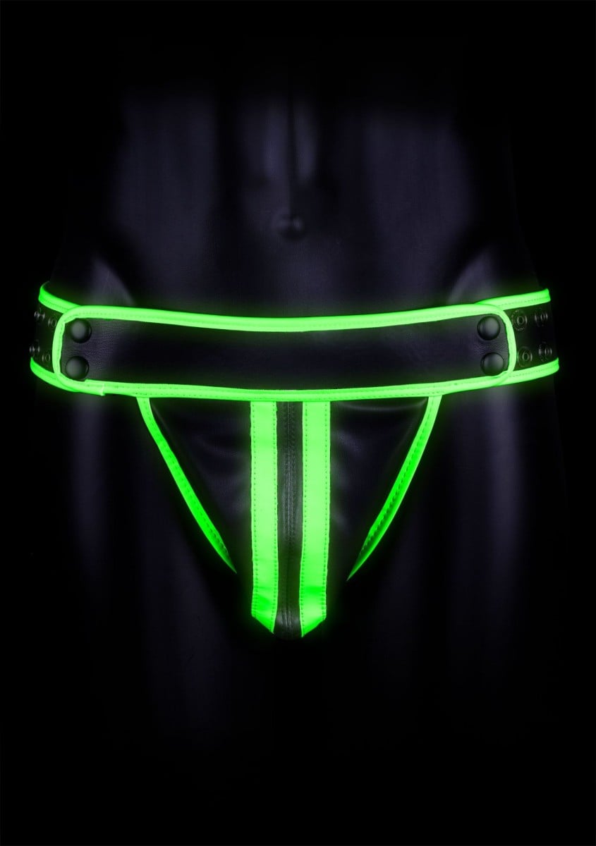 Jocksy Ouch! Glow in the Dark S/M, kožené svítící jocksy