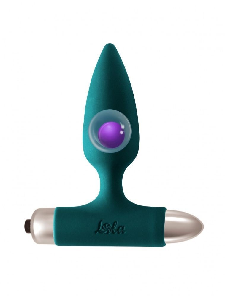 Vibrační anální kolík Lola Games Spice It Up New Edition Glory zelený, silikonový vibrační kolík 11,1 x 1,2–2,9 cm