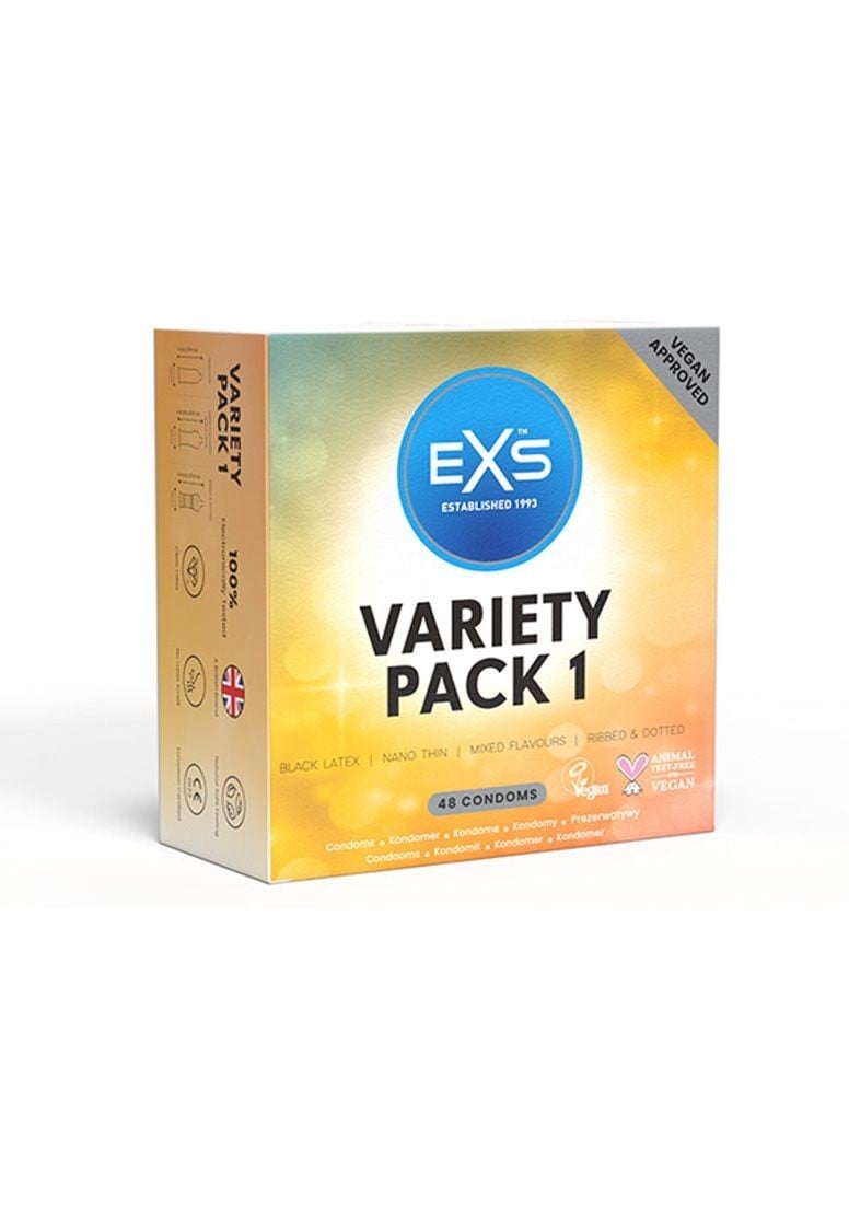 EXS Variety Pack 1 48 Condoms, balení 7 druhů kondomů