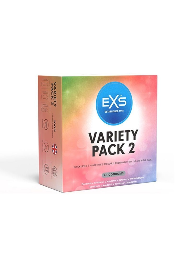 EXS Variety Pack 2 48 Condoms, balení 7 druhů kondomů