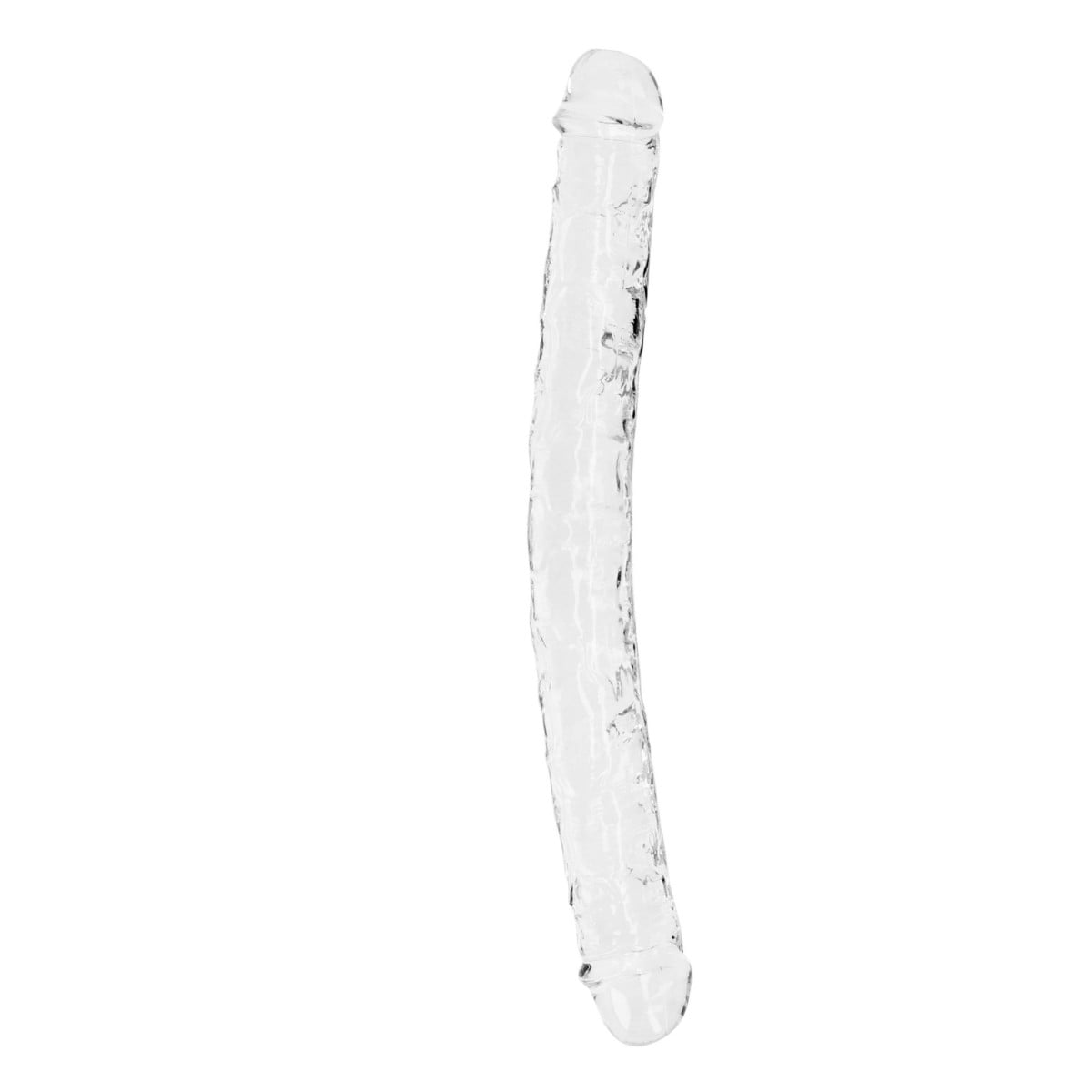 Gelové dildo RealRock Realistic Double Dong 13″ průhledné, oboustranné dildo 34 x 3,5 cm