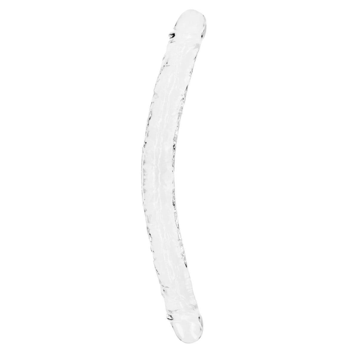 Gelové dildo RealRock Realistic Double Dong 18″ průhledné, oboustranné dildo 45 x 4,3 cm