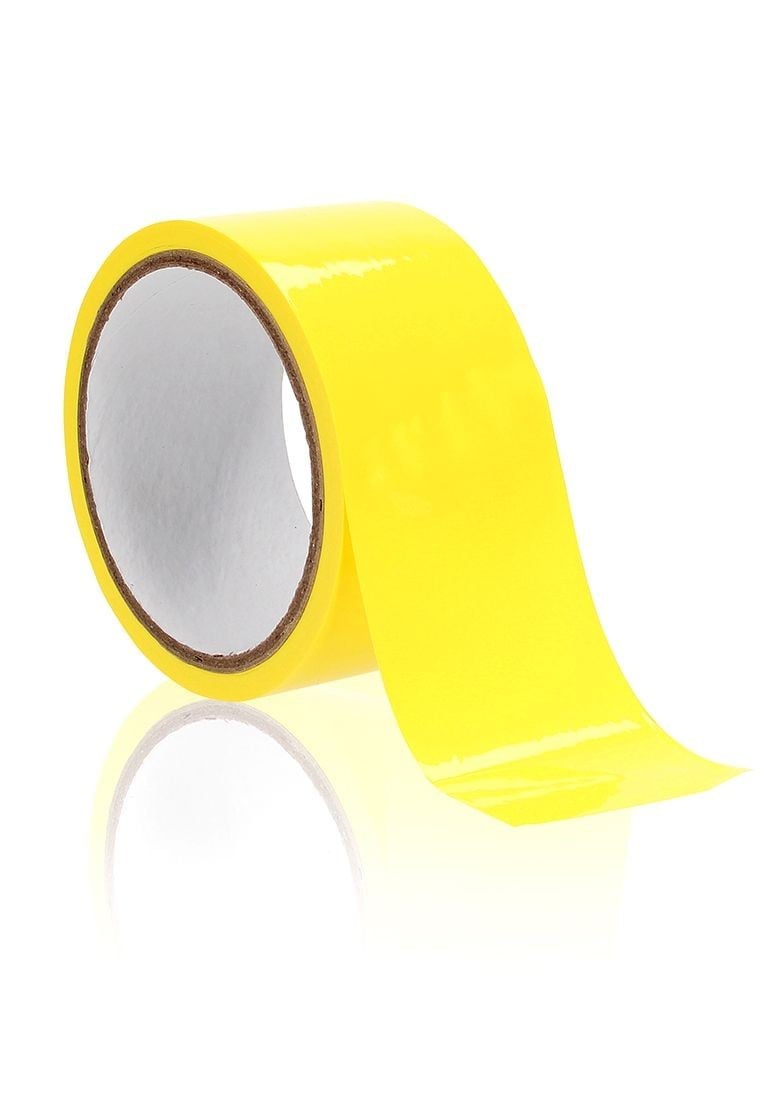 Shots Ouch! Xtreme Bondage Tape, žlutá přilnavá páska pro svazování 17,5 m x 5 cm