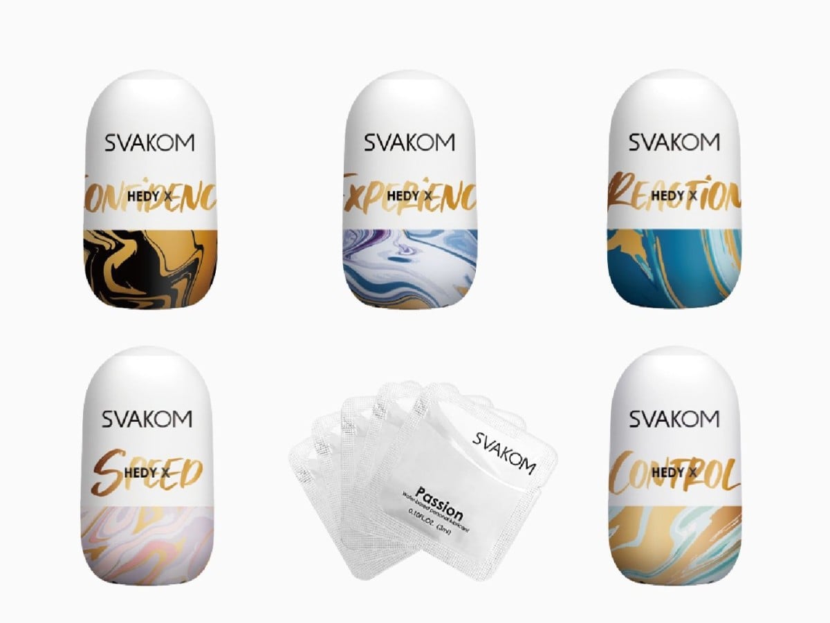 Svakom Hedy X Mixed Textures 5 pcs, 5 masturbátorů se stimulační texturou