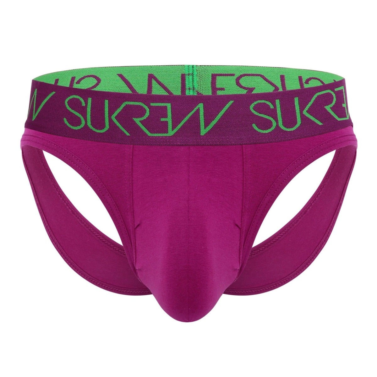 Slipy Sukrew Deep Purple V Brief XL, fialové vzadu otevřené pánské slipy