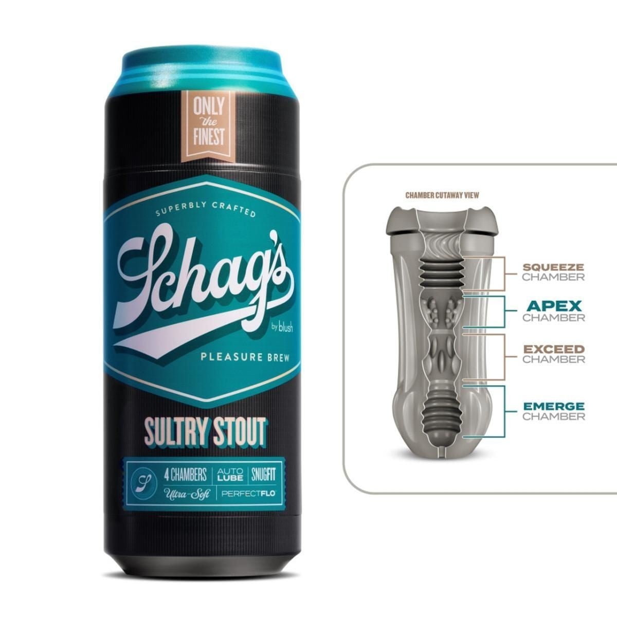 Blush Schag's Sultry Stout Masturbator - Frosted, samolubrikující masturbátor se stimulační texturou