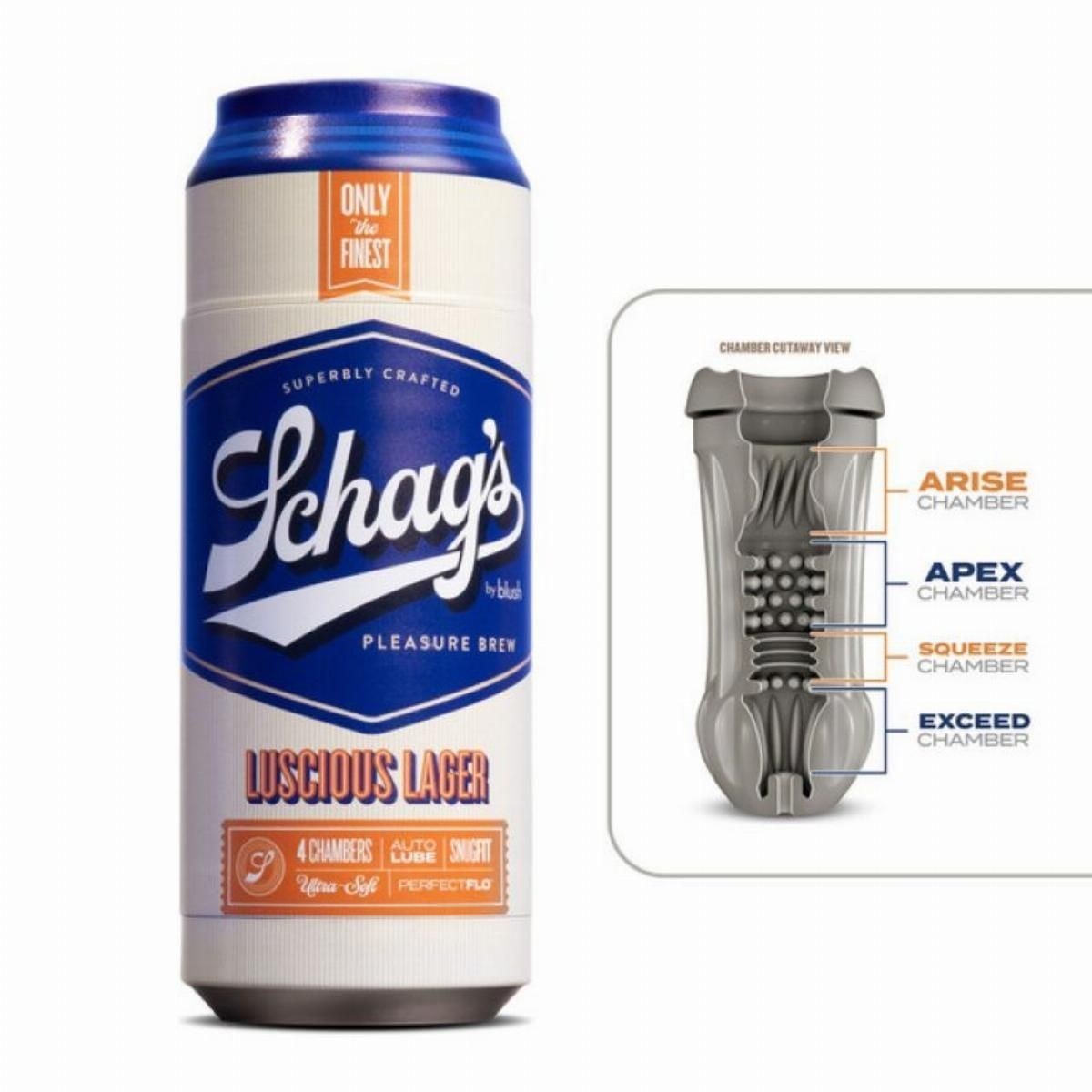 Blush Schag's Luscious Lager Masturbator - Frosted, samolubrikující masturbátor se stimulační texturou