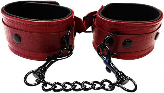 Burgundy Anaconda Wrist Cuffs