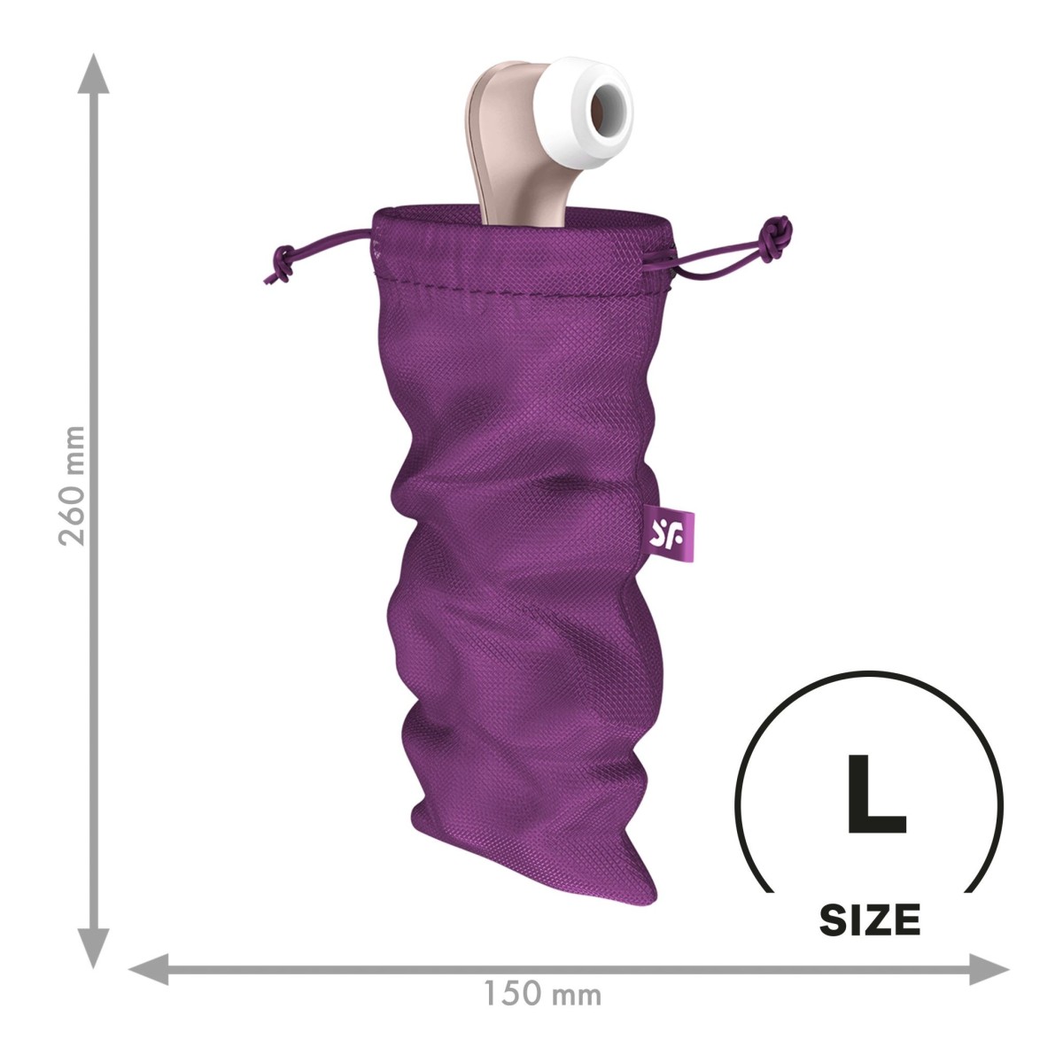 Vak na hračky Satisfyer Treasure Bag L fialový, nylonový vak na erotické pomůcky 26 x 15 cm