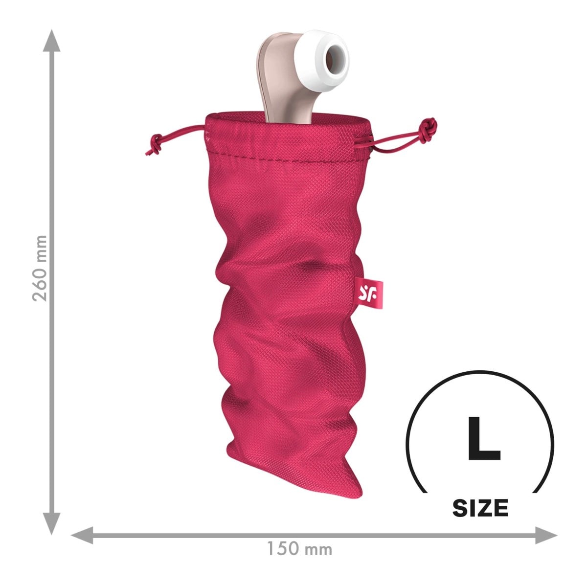 Vak na hračky Satisfyer Treasure Bag L růžový, nylonový vak na erotické pomůcky 26 x 15 cm