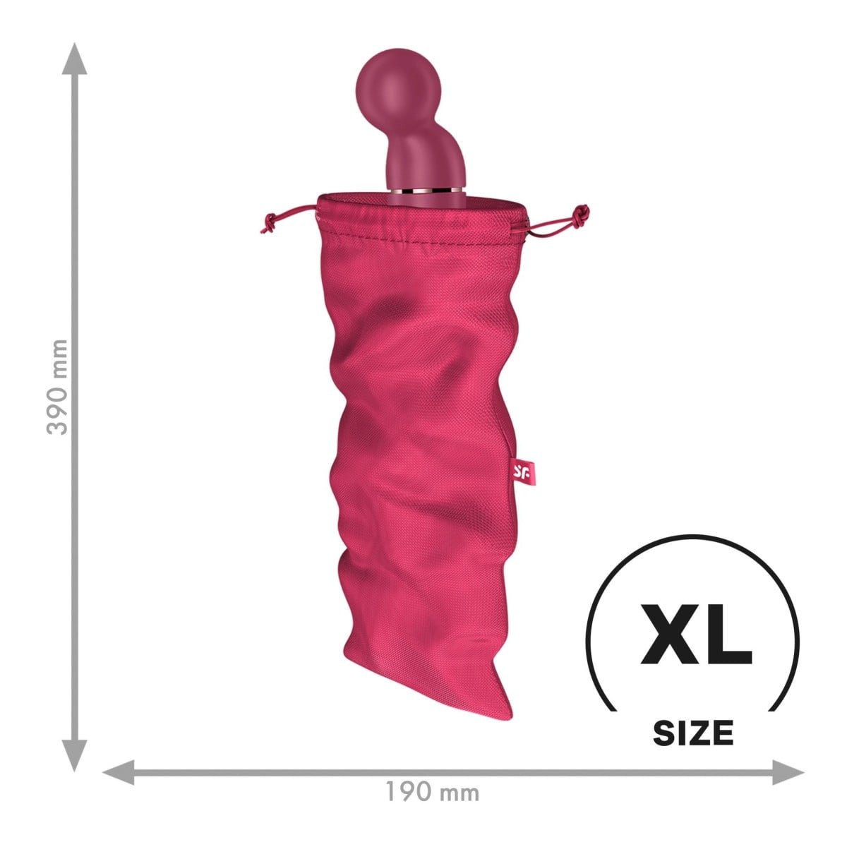 Vak na hračky Satisfyer Treasure Bag XL růžový, nylonový vak na erotické pomůcky 39 x 19 cm