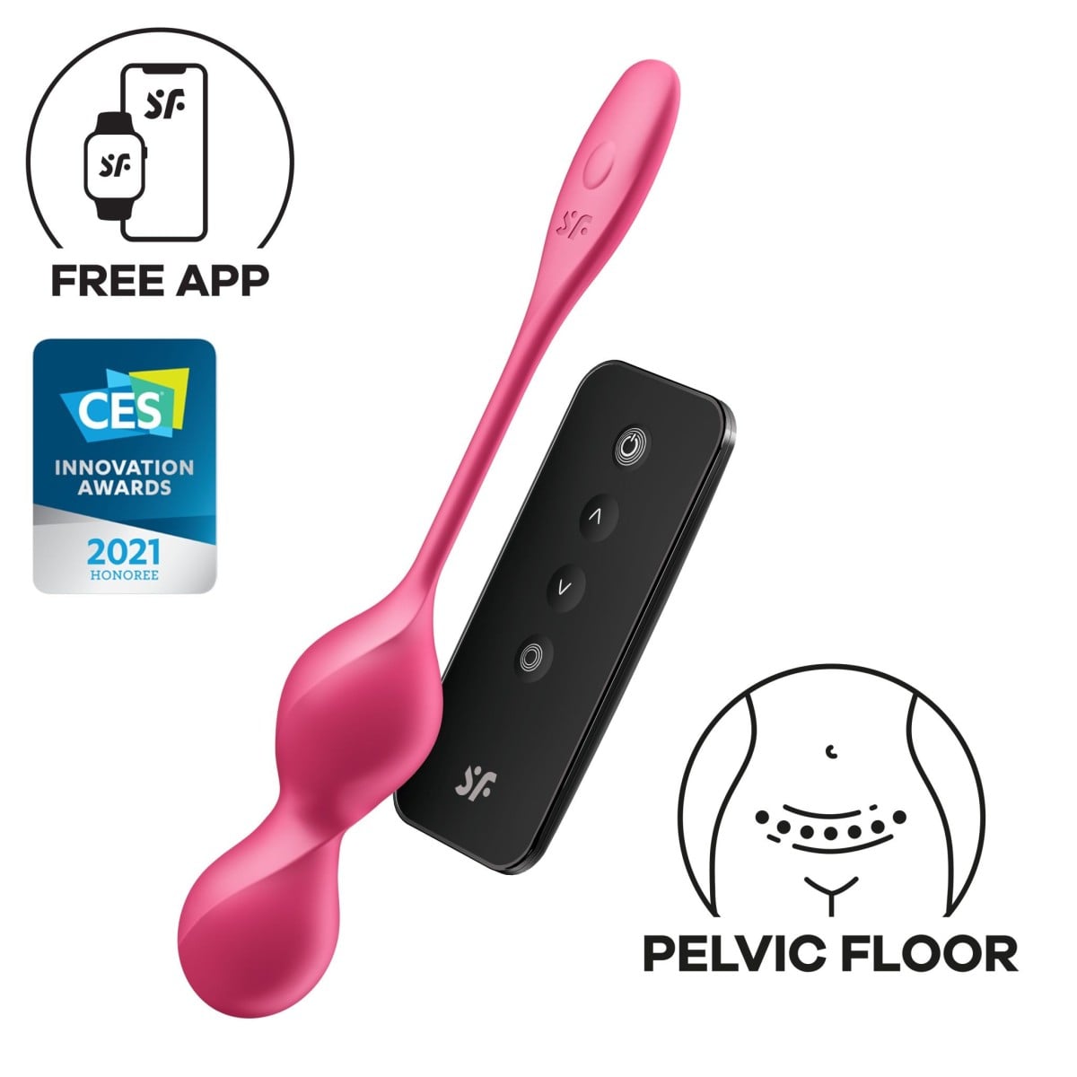 Satisfyer Love Birds 2, chytré vibrační Venušiny kuličky s dálkovým ovládáním 22,2 x 3,3 cm