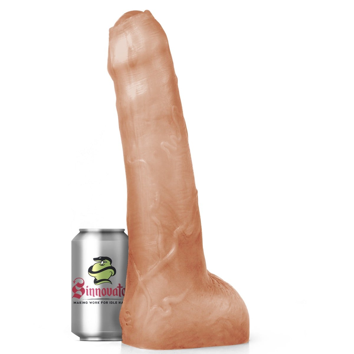 Sinnovator Sean Uncut Realistic Platinum Silicone Dildo 10.2 Inches Pale Skin, prémiové silikonové dildo s Vac-U-Lock 33,5 x 7–8 cm